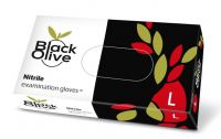 RKAWICZKI NITRYLOWE CZARNE 100szt L BLACK OLIVE DOMAN